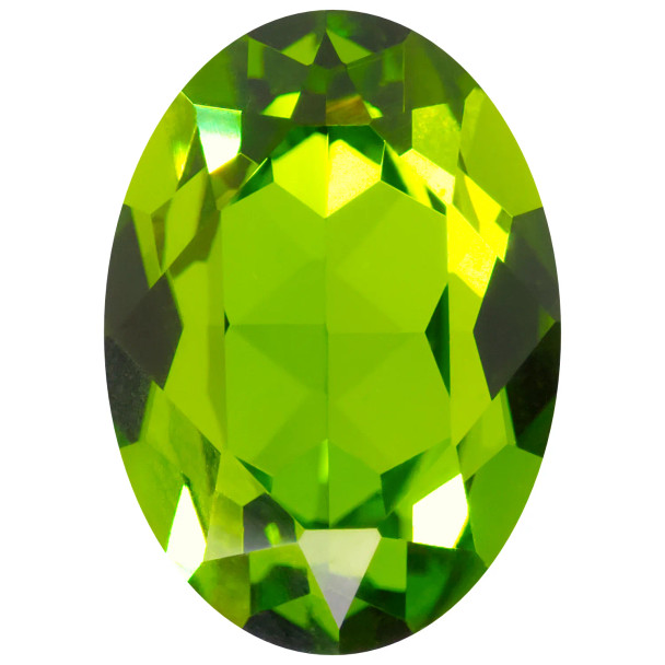 Krakovski Crystal Oval Stone 10x14mm OLIVINE