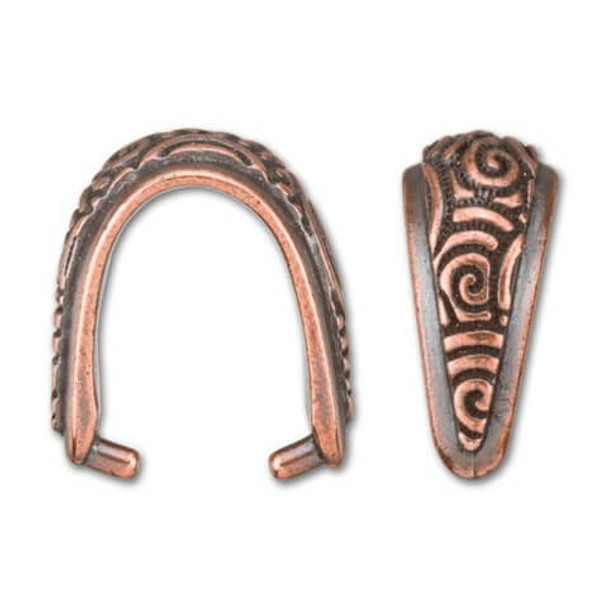TierraCast PINCH BAIL-Spiral-Antiqued Copper Plated