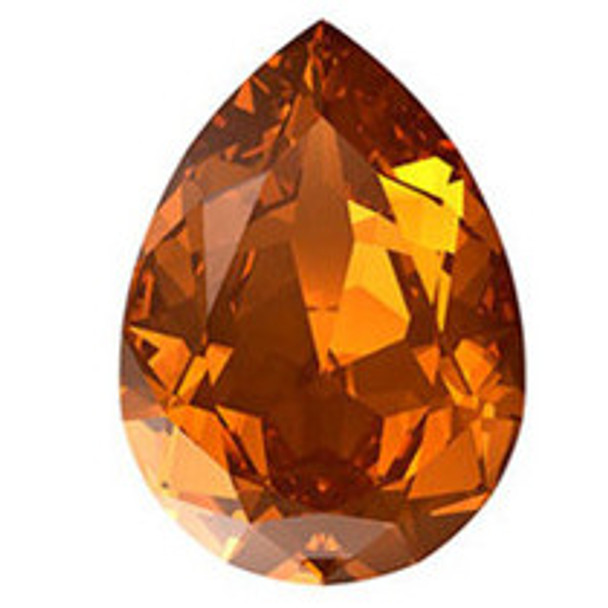 ELITE Eureka Crystal Pear Fancy Stone 18mm LIGHT AMBER 4320