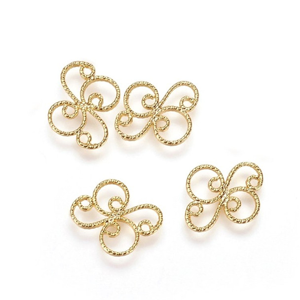 Link FLOWER CONNECTOR 13mm Gold Plated