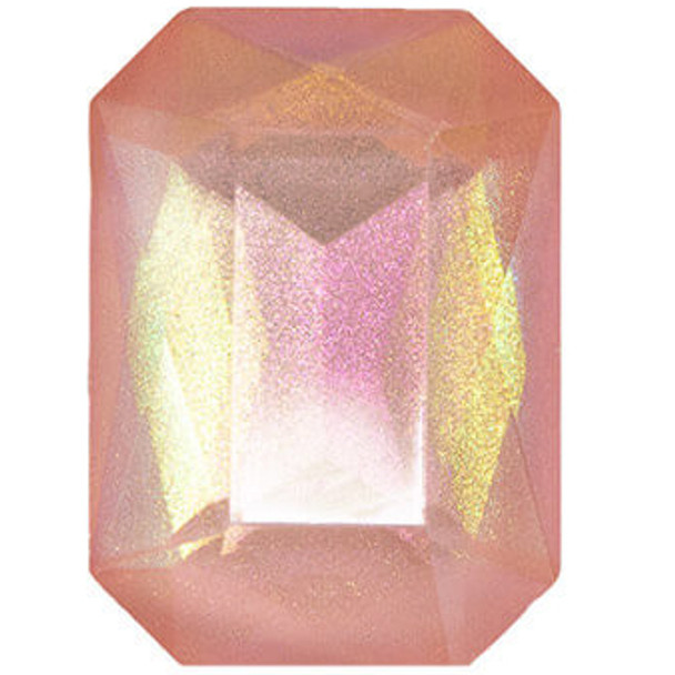 Krakovski Crystal Octagon Stone 10x14mm LT. JUICY PEACH AB GLITTER