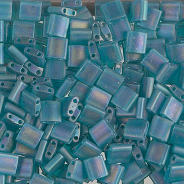 Miyuki TILA 2-Hole Seed Beads 5x5mm MATTE TRANSPARENT TEAL AB