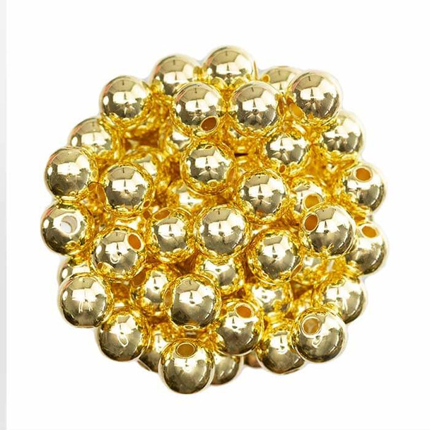 ROUND ACRYLIC BEADS 8mm Gold Plated