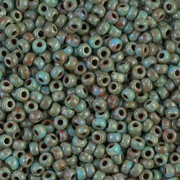 Miyuki ROUND 8/0 Seed Beads OPAQUE TURQUOISE BLUE PICASSO