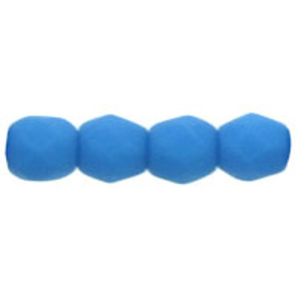 Firepolish 3mm Czech Glass Beads NEON ELECTRIC BLUE