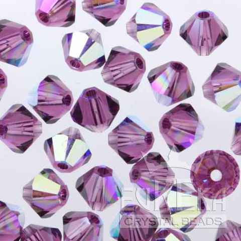Swarovski Crystal Bicone Bead 3mm AMETHYST AB 5328