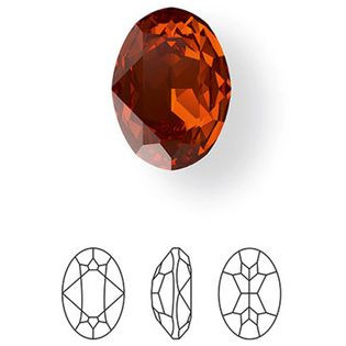 SMOKED AMBER 14mm Swarovski Crystal Oval Fancy Stone