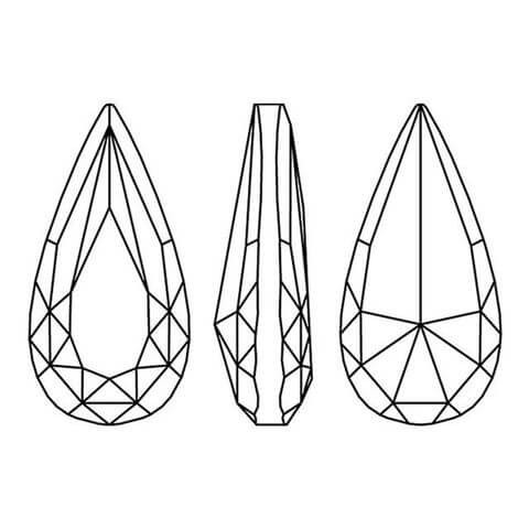 Swarovski Crystal Teardrop Fancy Stone 14mm CRYSTAL GOLDEN SHADOW