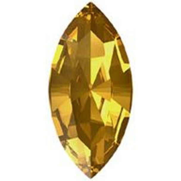 ELITE Eureka Crystal Navette Fancy Stone 15mm GOLDEN TOPAZ 4228