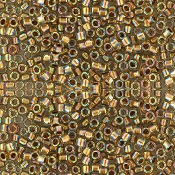 Toho Treasure 11/0 GOLD-LINED CRYSTAL RAINBOW Seed Beads