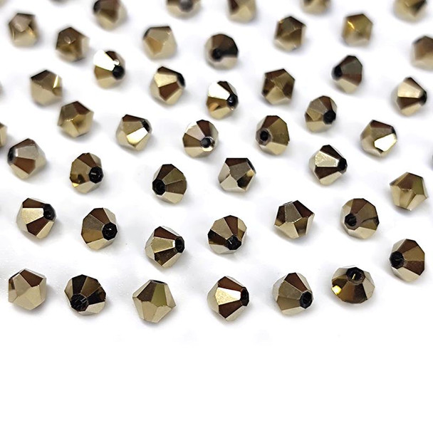 Krakovski Crystal Bicone Beads 4mm METALLIC LT. GOLD (Pack of 72)