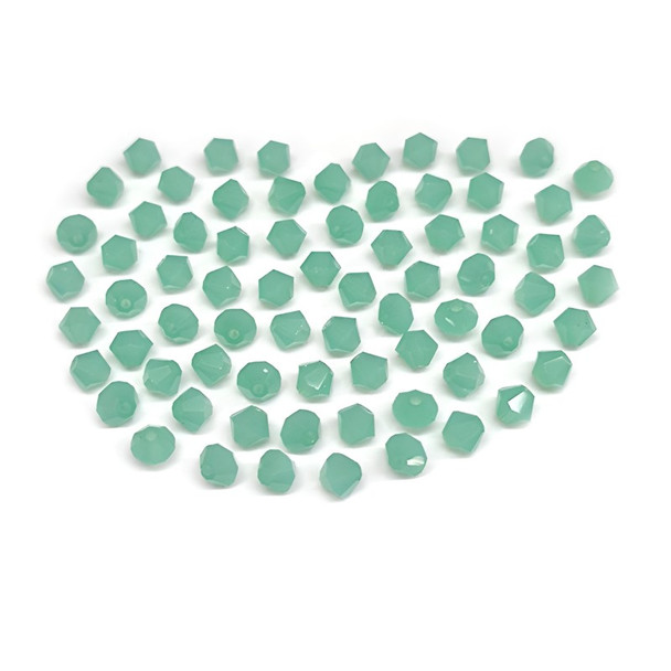 Krakovski Crystal Bicone Beads 4mm PALACE GREEN OPAL