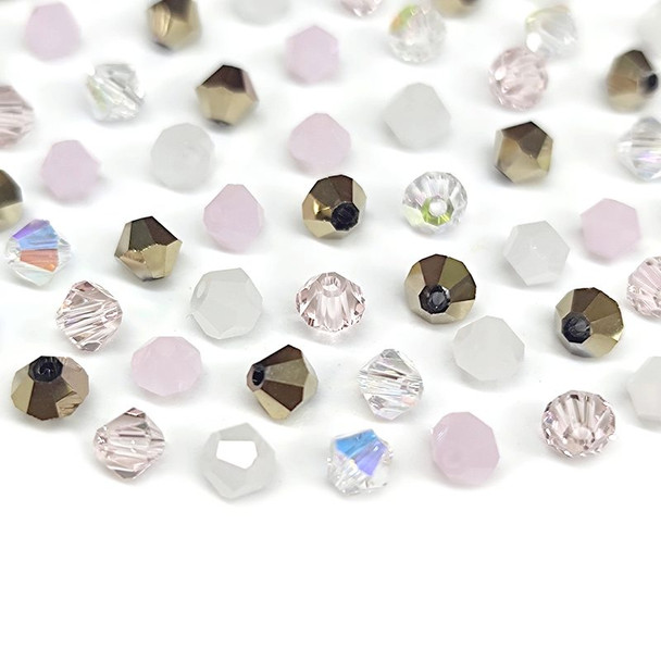 Krakovski Crystal Bicone Beads 4mm BLUSHING BRIDE MIX (Pack of 72)