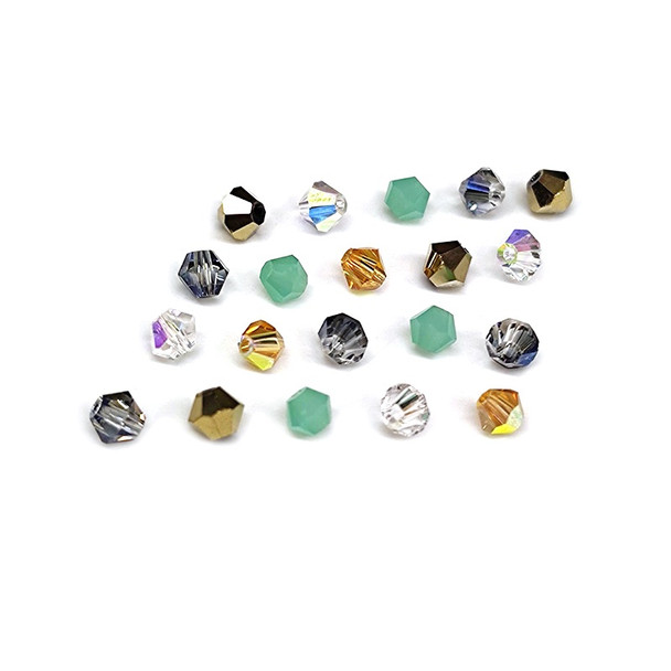 Krakovski Crystal Bicone Beads 4mm ROYAL MINT MIX (Pack of 72)