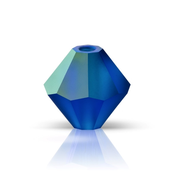 COBALT BLUE AB MATT 4mm Preciosa Crystal Bicones
