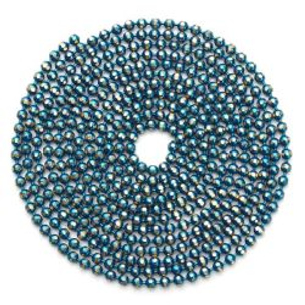 Diamond Cut Ball Chain 1.5mm METALLIC BLUE By The Foot