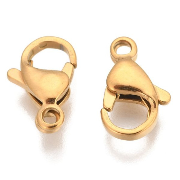 LOBSTER CLAW Clasp 13x8mm Gold Plated