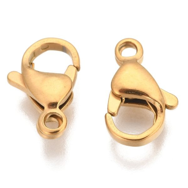 LOBSTER CLAW Clasp 13x8mm Gold Plated| Eureka Crystal Beads