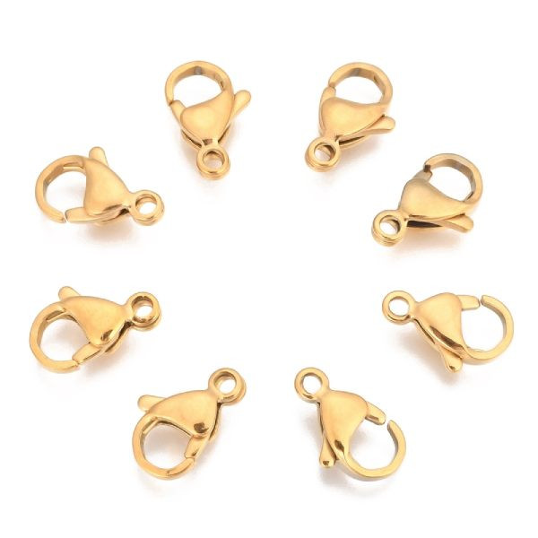 Stainless Steel LOBSTER CLAW Clasp 13x8mm Gold Plated