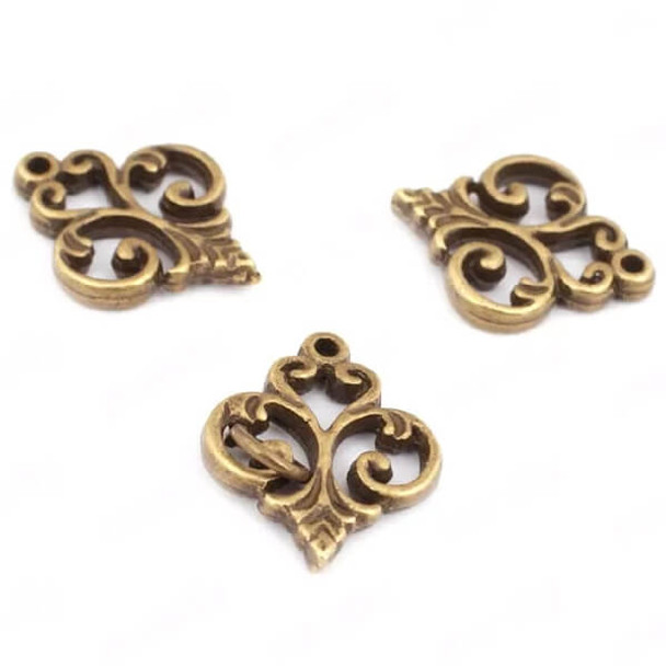 FILIGREE GOTHIC STYLE CONNECTOR 16x13mm Antique Bronze