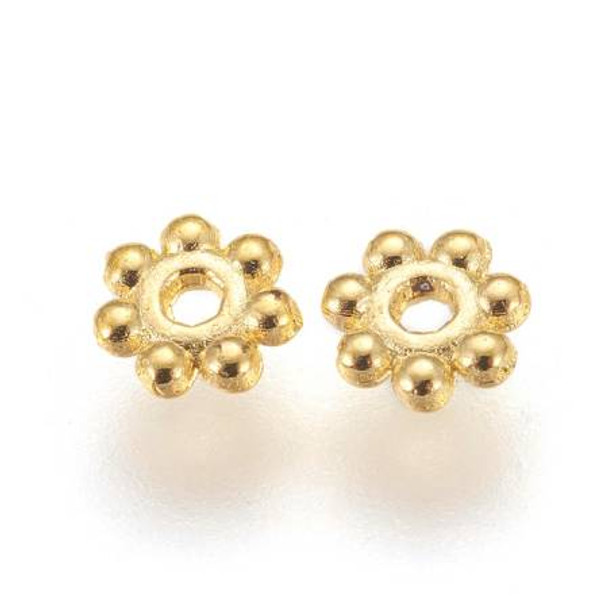 Daisy Spacer Bead 4mm-Gold Plated
