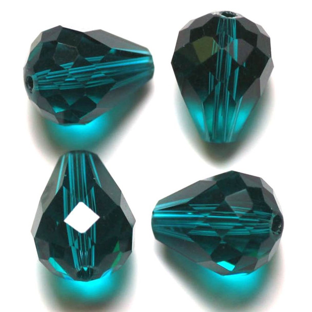 Eureka BASICS Faceted Drop Glass Beads INDICOLITE 12x10mm