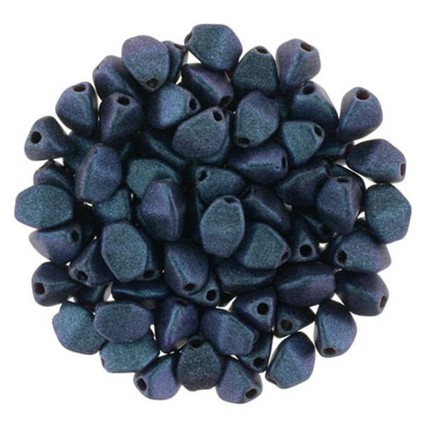 PINCH Czech Glass Beads 5x3mm POLYCHROME INDIGO ORCHID