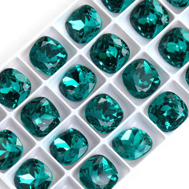 TEAL Krakovski Crystal Cushion Fancy Stone 16mm