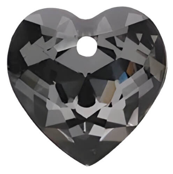 Krakovski Crystal Heart Pendant 14.5mm SILVER NIGHT