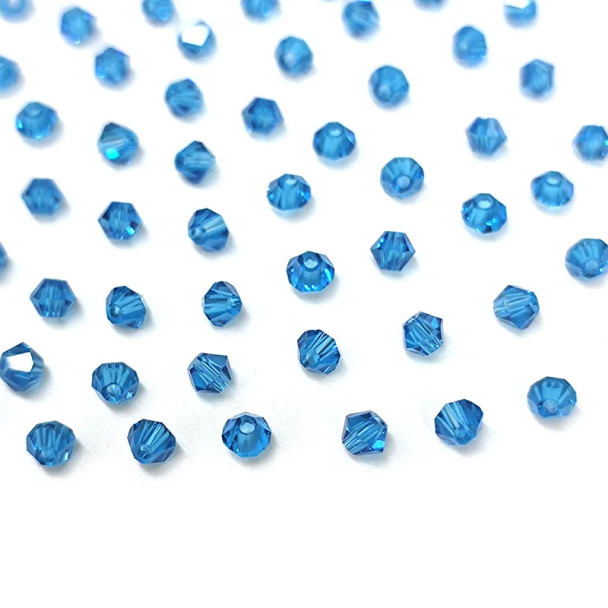 Krakovski Crystal Bicone Beads PEACOCK BLUE 3mm