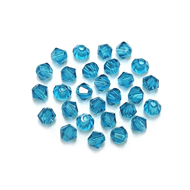 PEACOCK BLUE Krakovski Crystal Bicone Beads 4mm