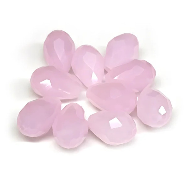 Eureka BASICS Faceted Teardrop Glass Beads PINK OPAL