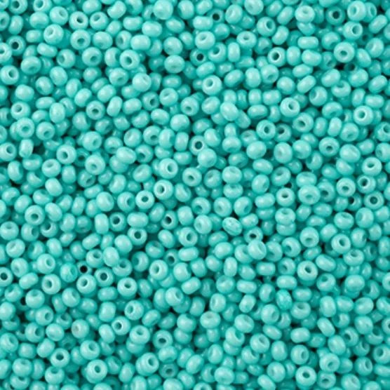 SIZE-11 TURQUOISE CHALK DYED SOLGEL Czech Seed Beads