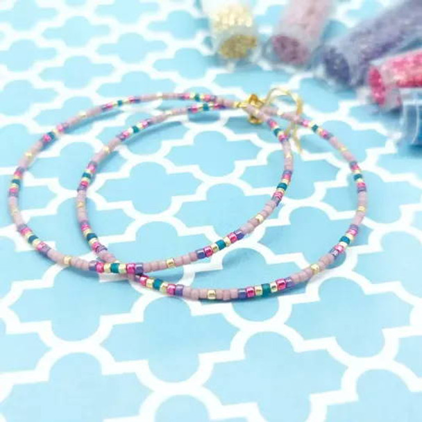 Cotton Candy Hoops Tutorial - Free Beading