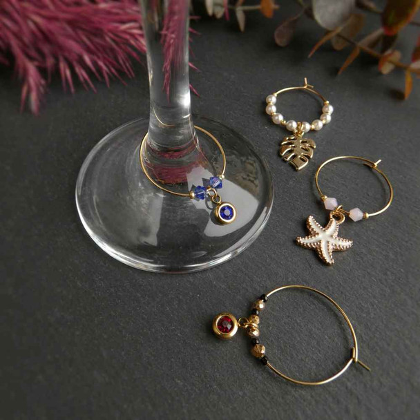 Fancy Wine Glass Markers with Charms - Free Easy Tutorial