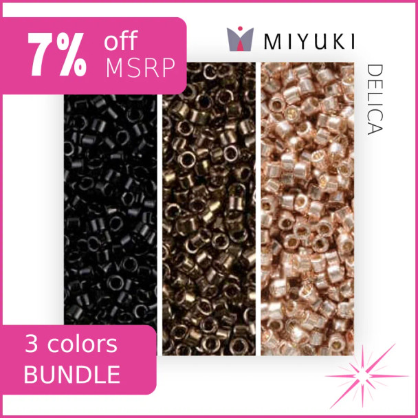 Black Bronze Copper Miyuki Delica 11/0 Seed Beads Bundle 3 Pack