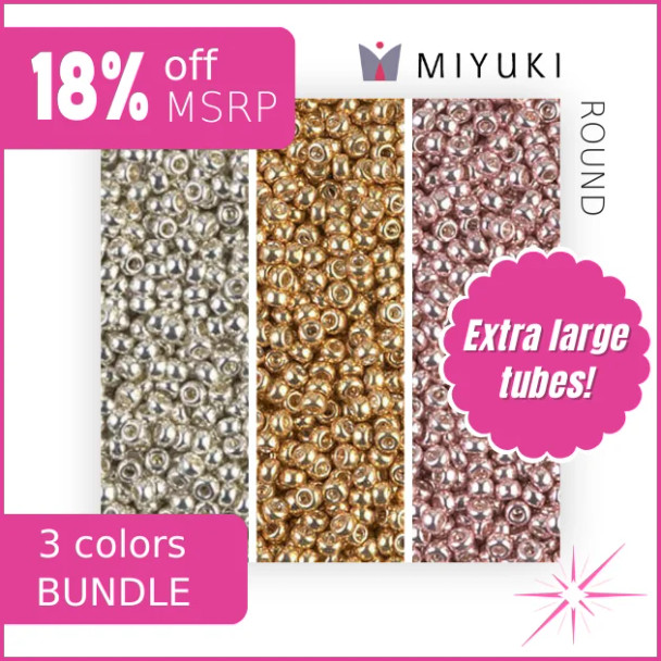 Royal Princess Miyuki Round 11/0 Seed Beads Bundle 3 Pack