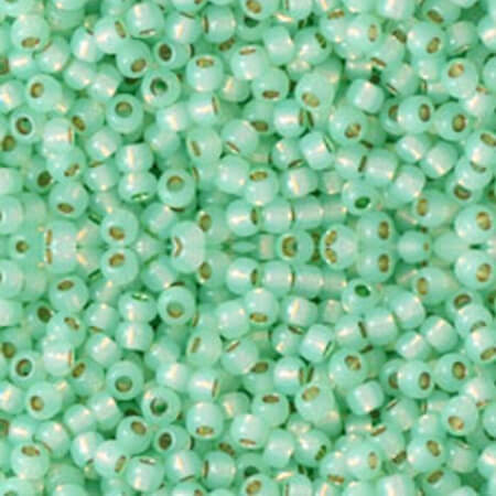 Toho ROUND 11/0 Seed Beads PERMAFINISH SILVER LINED MILKY LT PERIDOT
