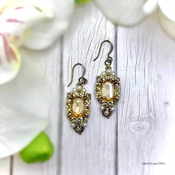 Lamplighter Beaded Octagonal Crystal Earrings Project