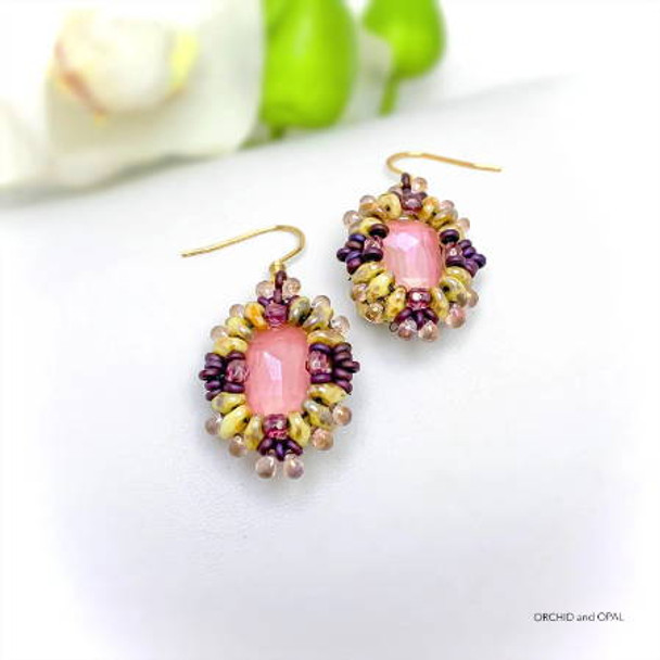 Terrarium Crystal Earrings Free Beading Tutorial Pink