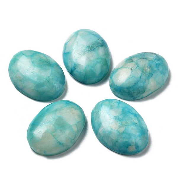 Gemstone Oval Cabochon 30x22mm Natural Calcite DK. TURQUOISE