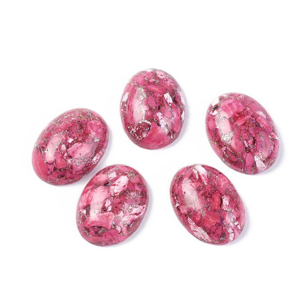 Gemstone Oval Cabochon 25x18x7mm Synthetic Turquoise PINK