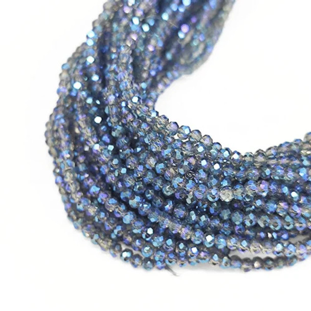 LT. MONTANA BLUE AB Chinese Crystal Rondelle Beads 3x2mm