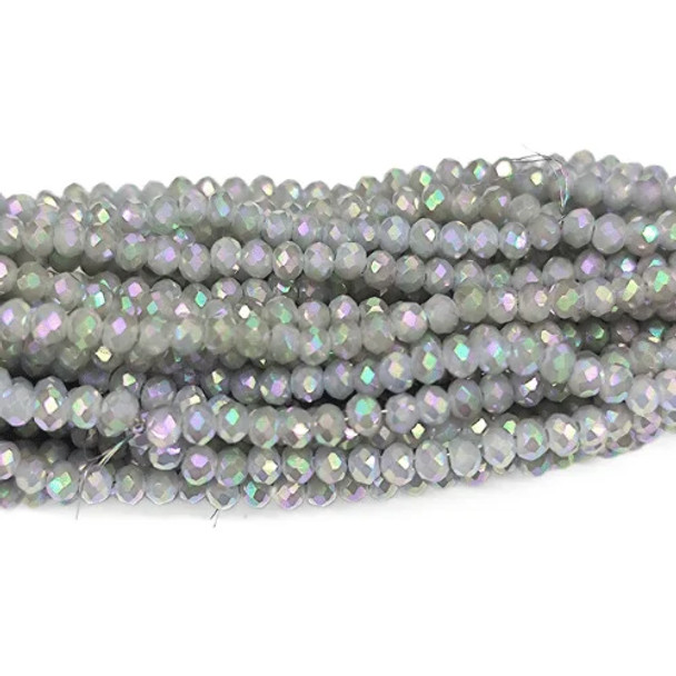 Grey Opal Rainbow Chinese Crystal Rondelle Beads