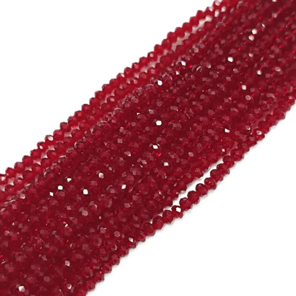 Chinese Crystal Rondelle Beads 3x2mm GARNET