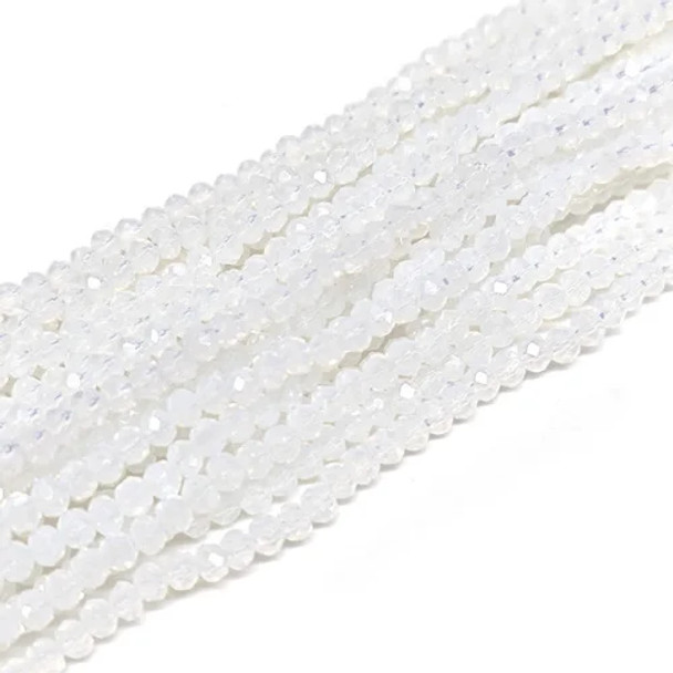 Chinese Crystal Rondelle Beads 3x2mm WHITE OPAL