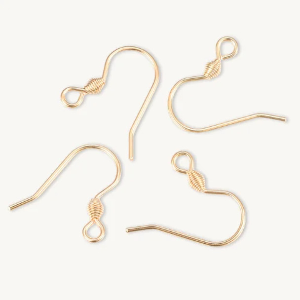 Ear Wire w/Coil 18x17mm 18K Gold Plated