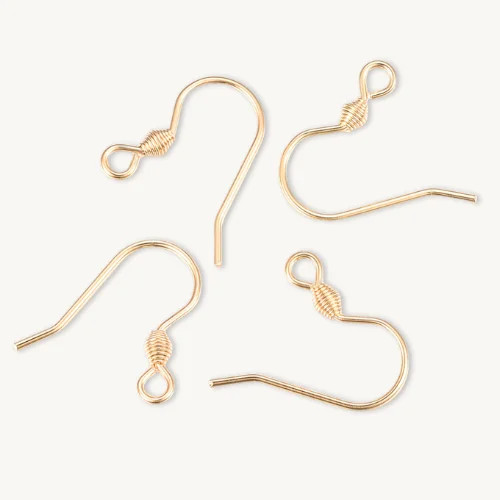 Ear Wire w/Coil 18x17mm 18K Gold Plated Stainless Steel