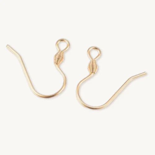 Ear Wire w/Coil 18x17mm 18K Gold Plated Stainless Steel GleamCraft Findings