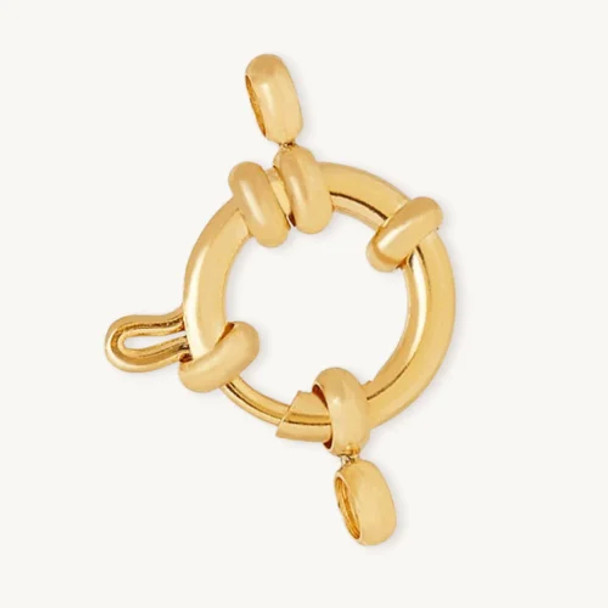 Spring Ring Clasp 12.5mm Round 24K Gold Plated - Gleam Craft Findings